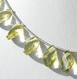 Lemon Quartz Gemstone Twisted Flat Pear