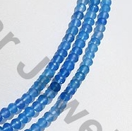 Dyed Navy Blue Chalcedony Faceted Rondelle