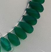 Green Onyx Twisted flat pear