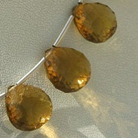 Honey Quartz  Concave Cut Faceted Heart