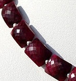 Dyed Ruby Faceted Rectangles