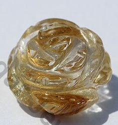 Golden Rutilated Quartz Half Drilled Gemstones