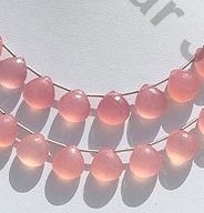 Pink Chalcedony Heart Briolette