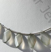 Grey Moonstone Twisted Flat Pear