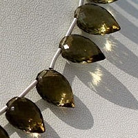 Olive Quartz  Conch Briolette
