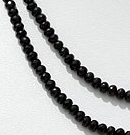 Black Spinel  Faceted Rondelles
