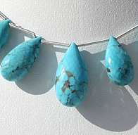 Sleeping Beauty Turquoise Flat Pear Briolette