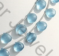 Aquamarine Gemstone  Heart Briolette