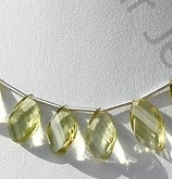 Lemon Quartz Gemstone Twisted Flat Pear