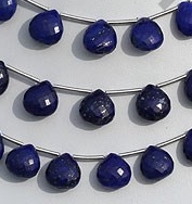 Lapis Gemstone  Heart Briolette