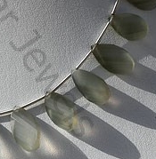 Grey Moonstone Twisted Flat Pear