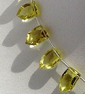 Lemon quartz pentagon shape beads