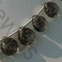 Black Rutilated Quartz  Heart Briolette