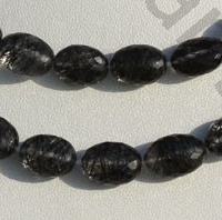 Black Rutilated Quartz  Oval Faceted