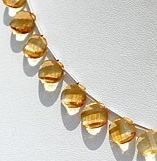 Citrine Gemstone Twisted Heart Briolette