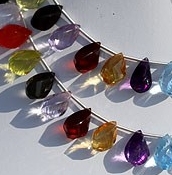 Semi Precious Gemstone Twisted Tear Drop