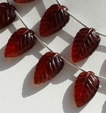 Spessartite Gemstone  Carved Leaf