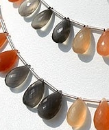 Peach Moonstone Flat Pear Briolette