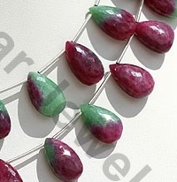 Ruby Zoisite  Flat Pear Briolette