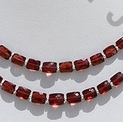 Rubellite Garnet  Faceted Rectangles