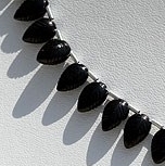 Black Spinel  Carved Leaf