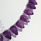 Amethyst Gemstone Carved Leaf