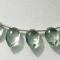 Green Amethyst Gemstone Conch Briolette