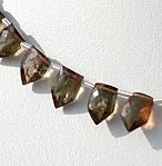8 inch strand Andalusite Gemstone pentagon Beads