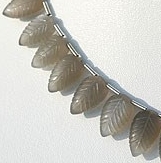 Grey Moonstone Carved Leaf