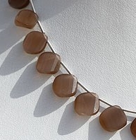 Coffee Moonstone Twisted Heart Briolette