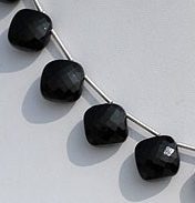 Black Tourmaline Puffed Diamond Cut