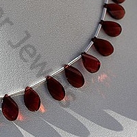 Garnet Gemstone  Twisted Flat Pear