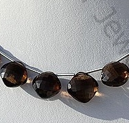 Smoky Quartz Gemstone Cushion Beads