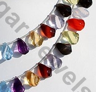 Semi Precious Gemstone Twisted Tear Drop