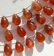 Sunstone Gemstone  Tear Drops Briolette