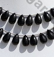 Black Spinel  Flat Pear Briolettes