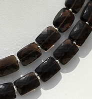 Smoky Quartz Gemstone  Faceted Rectangles