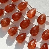 Sunstone Gemstone  Tear Drops Briolette
