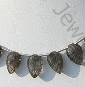 Black Rutilated Quartz Carved Leaf