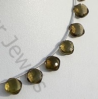 Olive Quartz Puffed Diamond Cut
