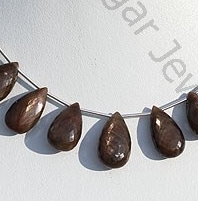Golden Sapphire Flat Pear Briolette