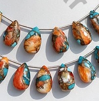Turquoise Gemstone Flat Pear Briolette