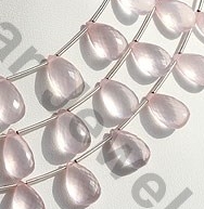 Rose Quartz Gemstone Flat Pear Briolette