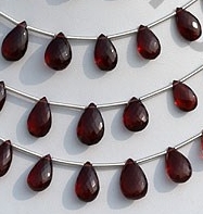 Rhodolite Garnet  Flat Pear Briolette
