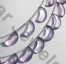 Pink Amethyst Half Moon Shape