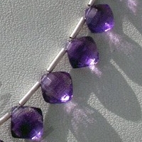 Amethyst Gemstone Puffed Diamond Cut