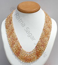 インペリアル トパーズ ファセット オーバル ネックレス
