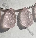 Rose Quartz Carved Flat Pear