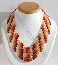 メキシコ産ファイアオパールプレーンビーズネックレス
