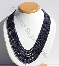 アイオライト原石ファセットロンデルネックレス